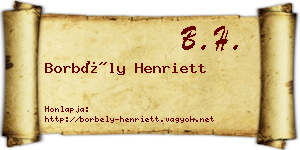 Borbély Henriett névjegykártya