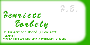 henriett borbely business card